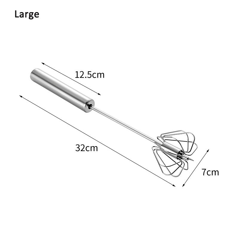 Stainless Steel Egg Beater Semi-Automatic Hand Press Rotary Household Kitchen Manual Egg